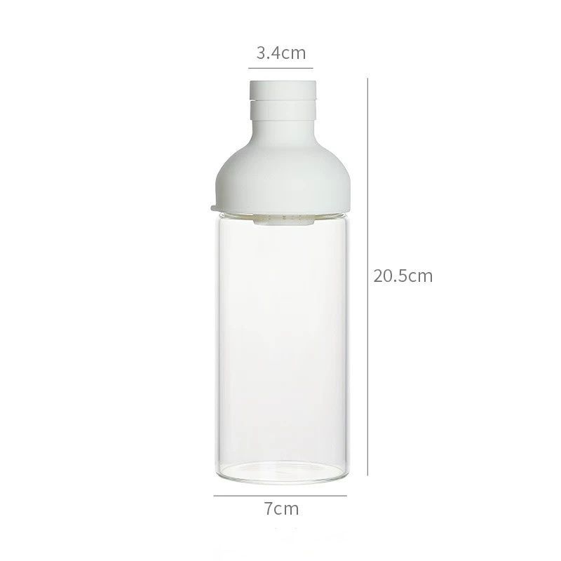 Пляшка для холодного заварювання Cold Brew з силіконовим ситом (біла) 3908 фото